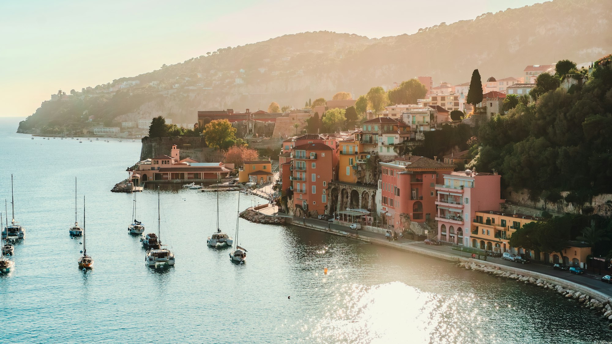 Villefranche-sur-Mer and its bay on the French Riviera